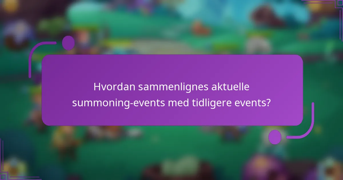 Hvordan sammenlignes aktuelle summoning-events med tidligere events?