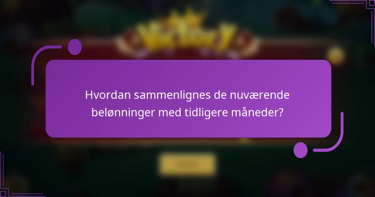 Hvordan sammenlignes de nuværende belønninger med tidligere måneder?