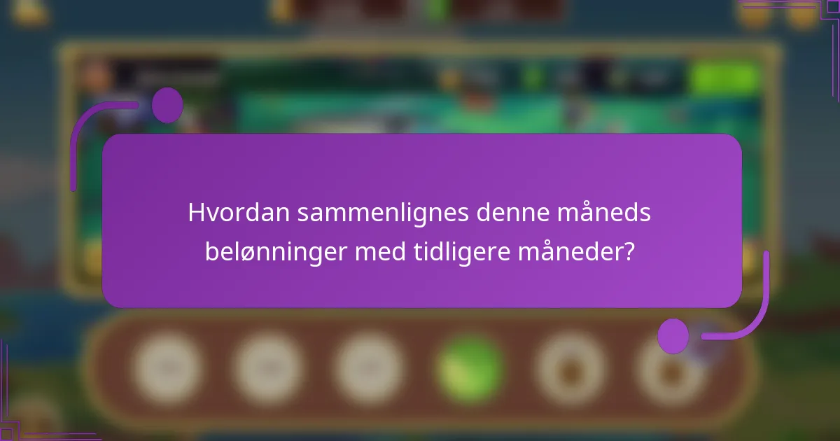 Hvordan sammenlignes denne måneds belønninger med tidligere måneder?